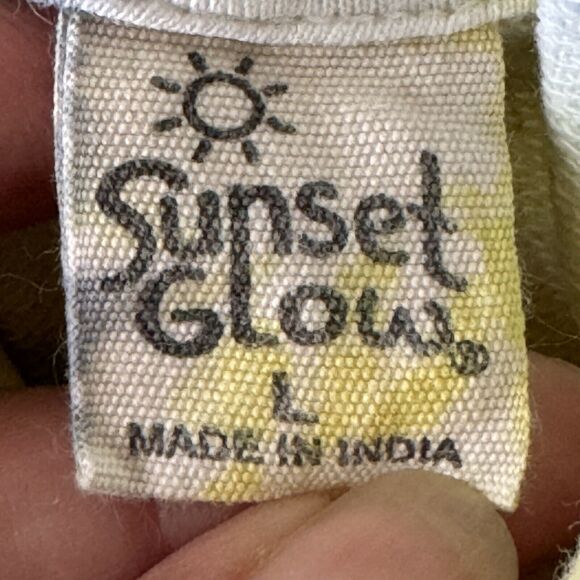 Sunset Glow Tie Dye Crop Hoodie Sweatshirt Size L Twisted Lemon - Picture 4 of 10